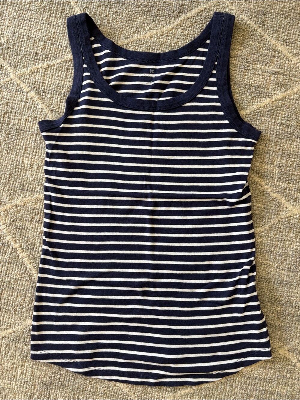 Caslon Navy and White Striped Tank Top